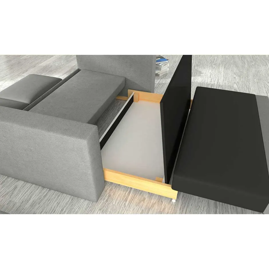 Schlafcouch in Hellgrau Chenille - Ronny^Wohnen New