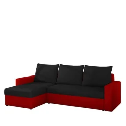 Schlafcouch in Schwarz und Rot - Chessna^Wohnen Outlet