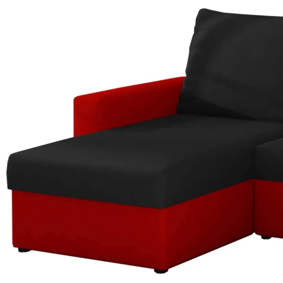 Schlafcouch in Schwarz und Rot - Chessna^Wohnen Outlet