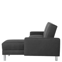 Schlaf-Ecksofa & Hocker in Dunkelgrau - Speccia (zweiteilig)^Wohnen Discount
