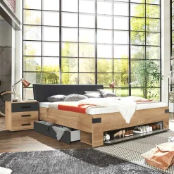 Wohnen Schlafraum Möbelset mit Stauraumbett - Enegal (vierteilig)