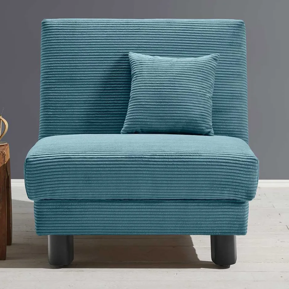 Wohnen Schlafsessel in Petrol aus Cord - Geraldo