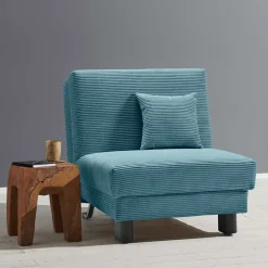 Wohnen Schlafsessel in Petrol aus Cord - Geraldo
