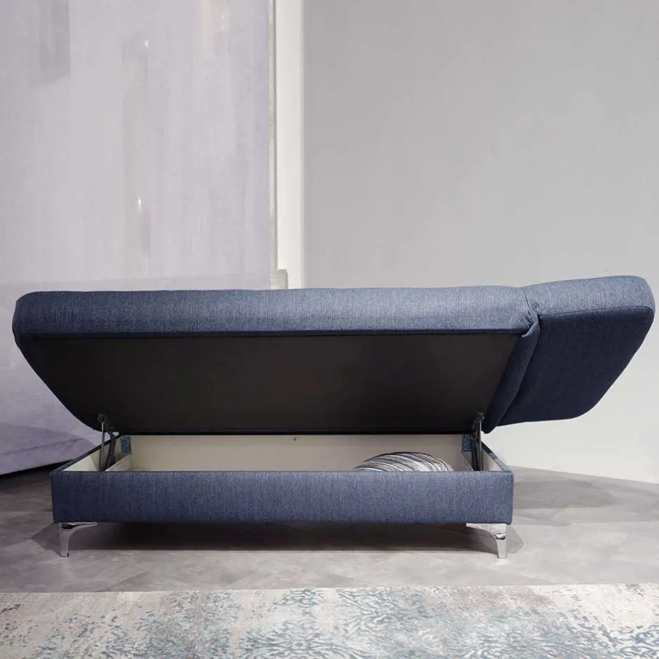 Wohnen Schlafsofa Chaiselounge in Blau - Jacy