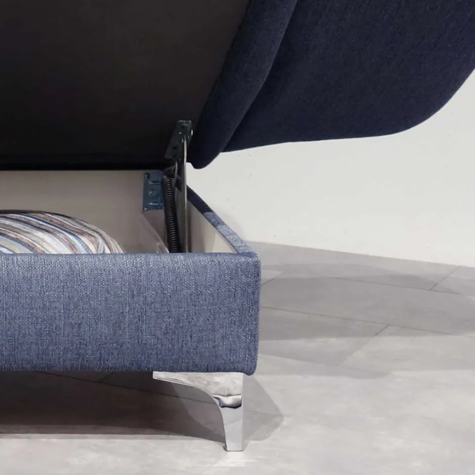 Wohnen Schlafsofa Chaiselounge in Blau - Jacy