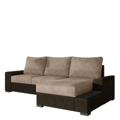 Schlafsofa Ecke in Beige und Dunkelbraun - Subra^Wohnen