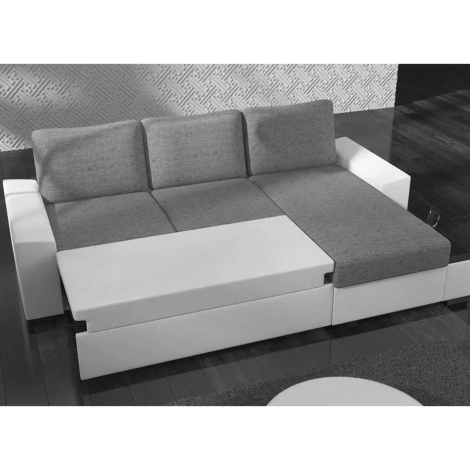 Schlafsofa Ecke in Beige und Dunkelbraun - Subra^Wohnen