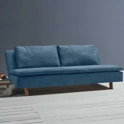 Wohnen Schlafsofa in Blau und Eiche - Jesticas