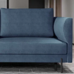 Schlafsofa in meliertem Blaugrau Stoffbezug - Ipsum^Wohnen Best