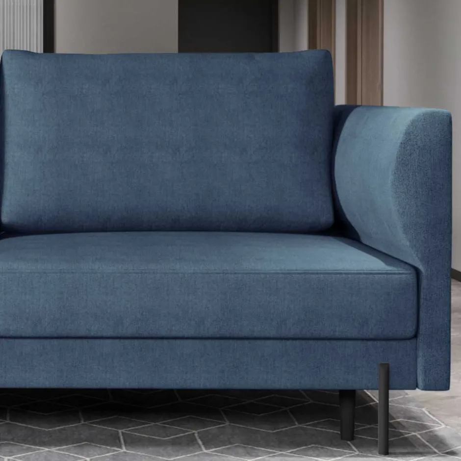 Schlafsofa in meliertem Blaugrau Stoffbezug - Ipsum^Wohnen Best