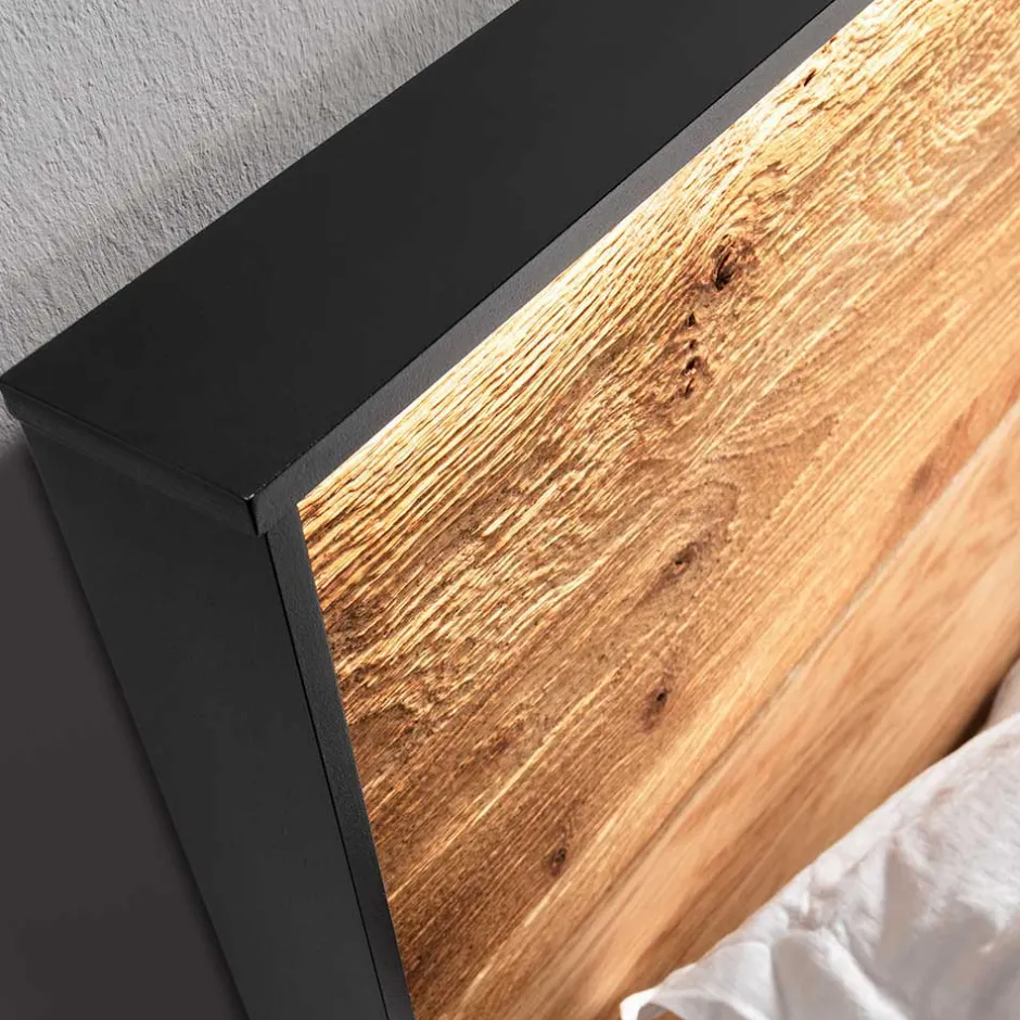 Schlafzimmer aus Wildeiche & Metall - Claas (vierteilig)^Wohnen Outlet