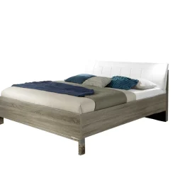 Schlafzimmer Bett Viarolia mit Polsterkopfteil in Weiß^Wohnen Hot