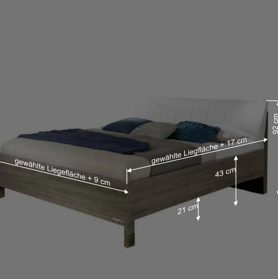 Schlafzimmer Bett Viarolia mit Polsterkopfteil in Weiß^Wohnen Hot