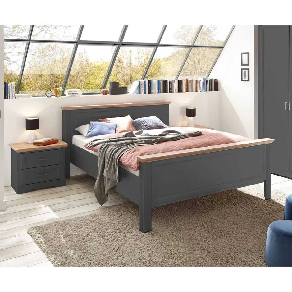 Schlafzimmer Bettanlage und Schrank Set - Zenuvra (vierteilig)^Wohnen Outlet