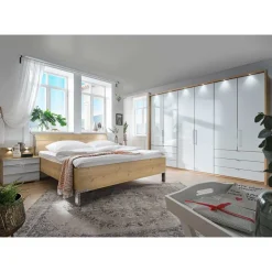 Schlafzimmer in Eiche Bianco & Weiß - Nuetran (vierteilig)^Wohnen New