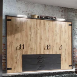 Schlafzimmer in Plankeneiche & Schwarzgrau - Bram (vierteilig)^Wohnen Best