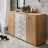 Wohnen Schlafzimmer Kommode in Eichefarben & Beige - Emdsiva