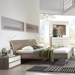 Wohnen Schlafzimmer Komplettset Crenba in Creme (vierteilig)