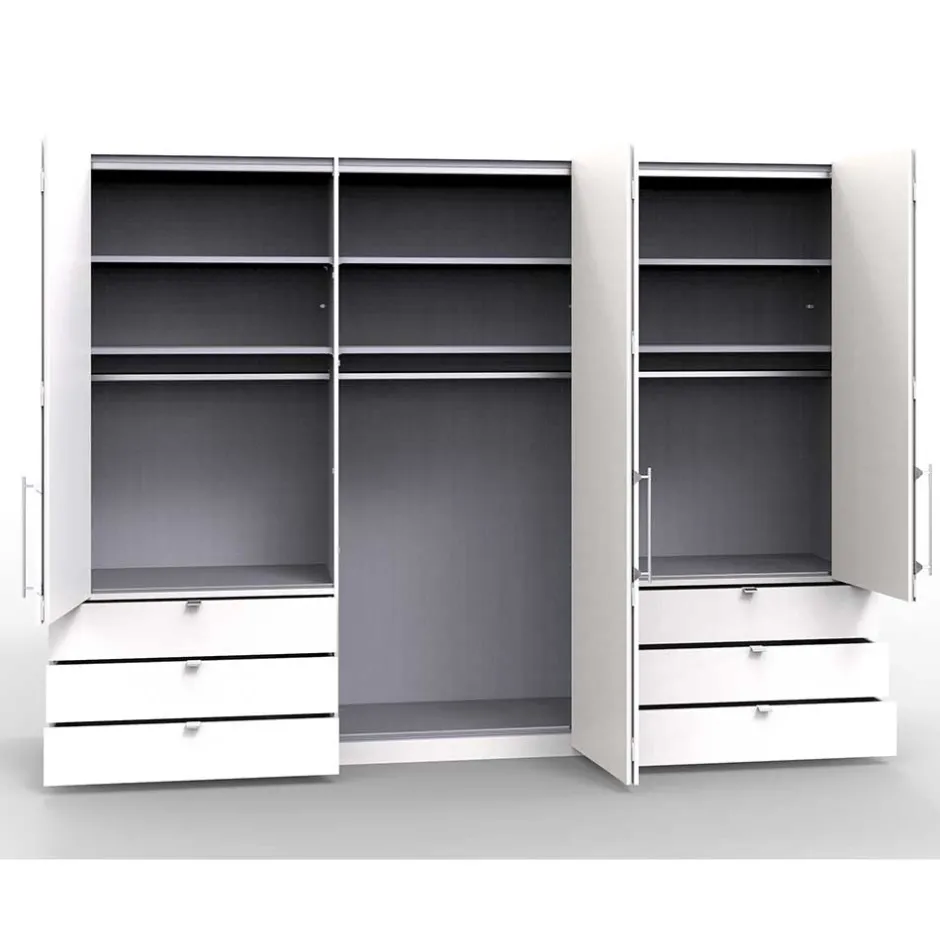 Wohnen Schlafzimmer Komplettset Crenba in Creme (vierteilig)