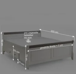 Schlafzimmer Komplettset Caneon im Landhausstil (vierteilig)^Wohnen Discount