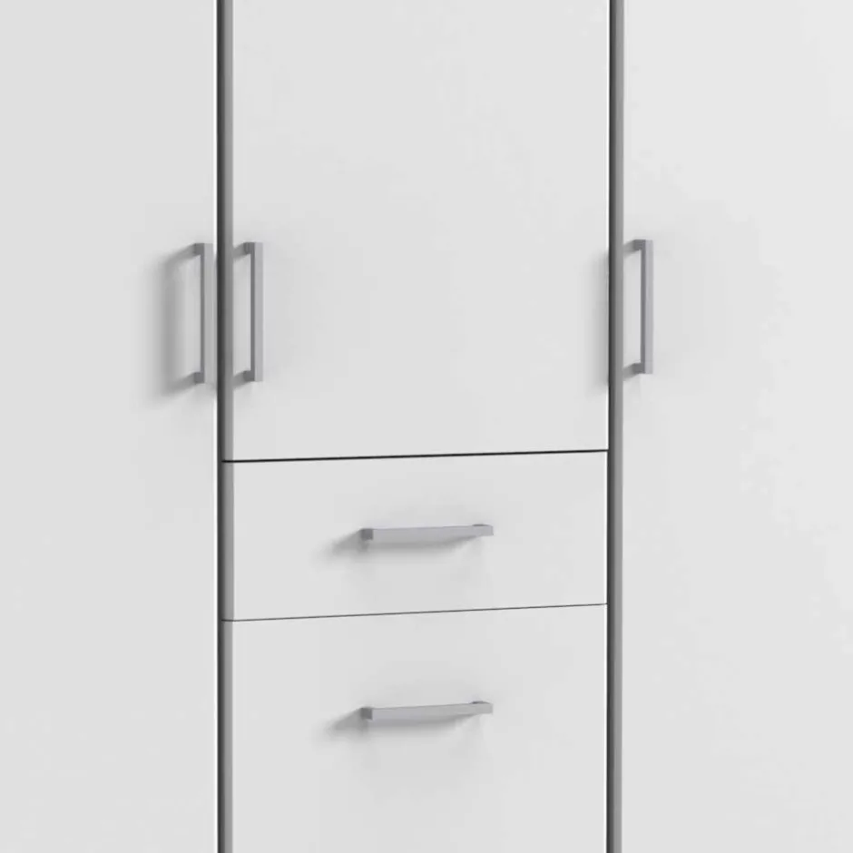 Wohnen Schlafzimmer Schrank in Weiß - 135x199x58 cm - Cador