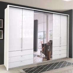 Wohnen Schlafzimmer Schrank mit Falttüren in Weiß - Dolienca