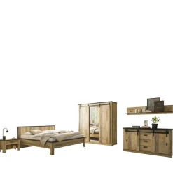 Wohnen Schlafzimmer Set in Altholz Optik - Naiavio (sechsteilig)