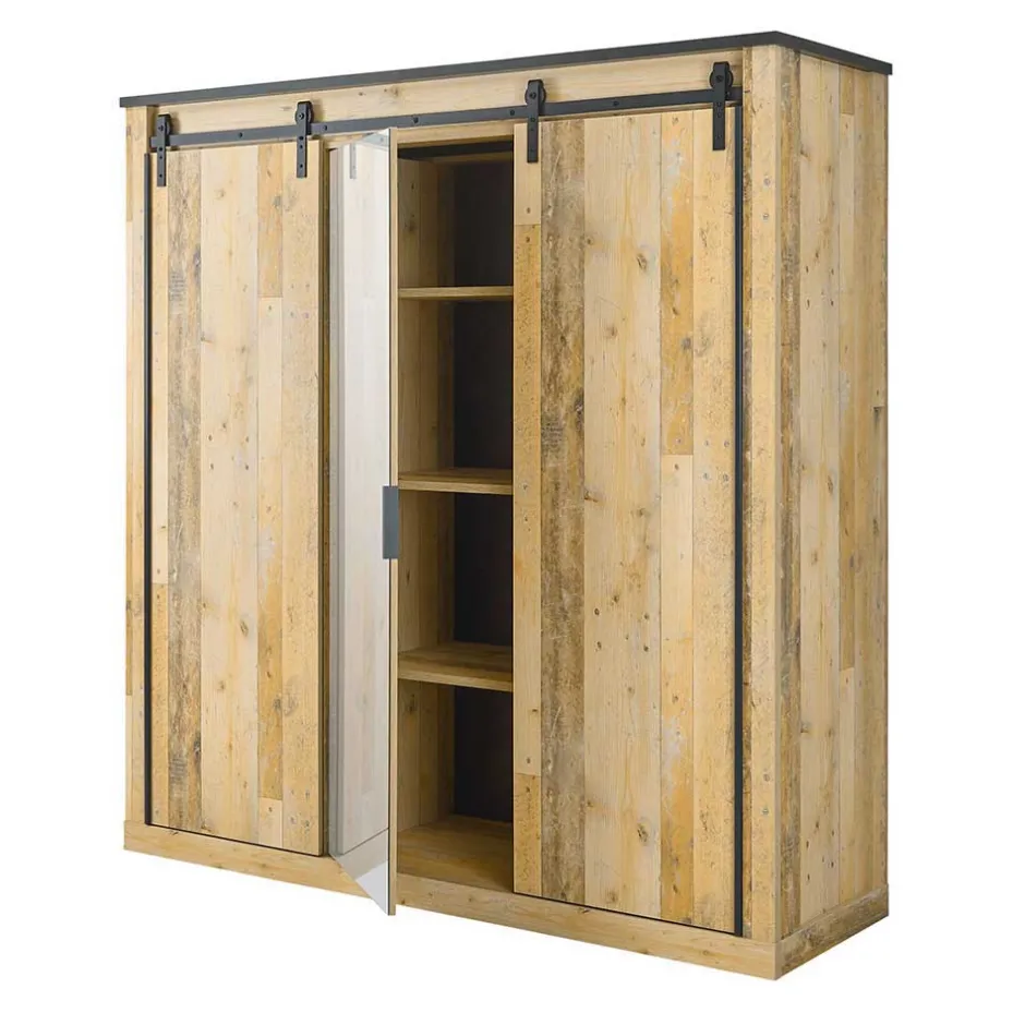 Wohnen Schlafzimmer Set in Altholz Optik - Naiavio (sechsteilig)