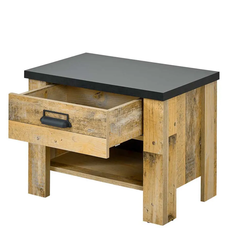 Wohnen Schlafzimmer Set in Altholz Optik - Naiavio (sechsteilig)