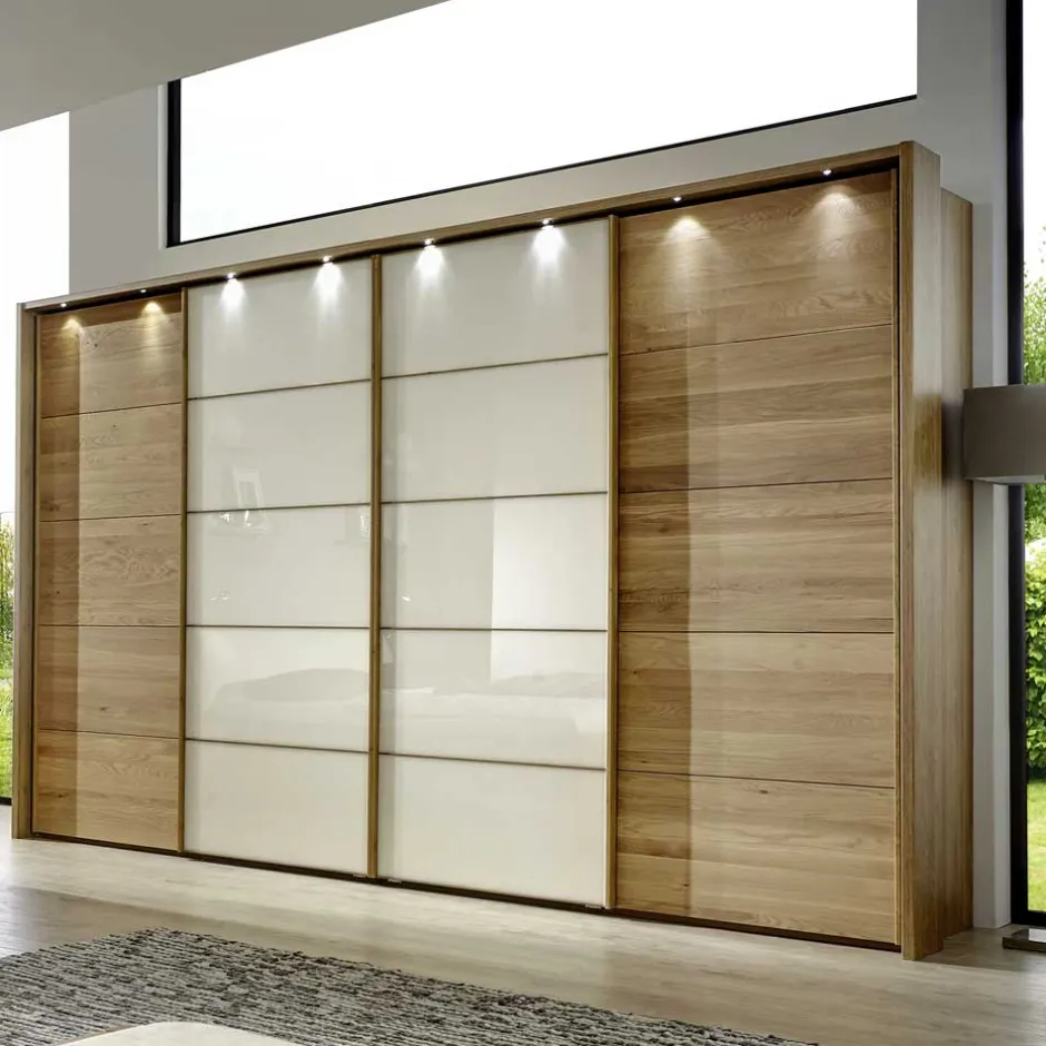 Wohnen Schlafzimmer Set Waruna mit Eiche Massivholz (vierteilig)