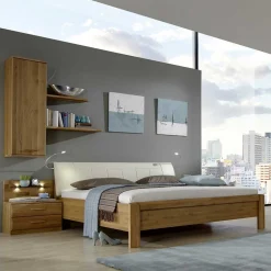 Wohnen Schlafzimmer Set Waruna mit Eiche Massivholz (vierteilig)