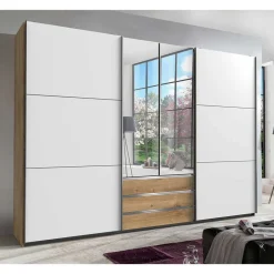 Wohnen Schlafzimmerkleiderschrank 4-türig & 3 Schubladen - Stufania