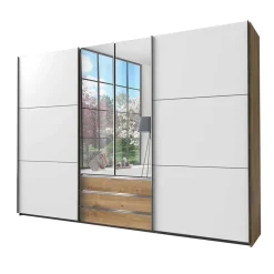 Wohnen Schlafzimmerkleiderschrank 4-türig & 3 Schubladen - Stufania