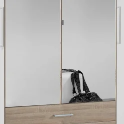 Wohnen Schlafzimmer-Kleiderschrank in Weiß HG & Eiche sägerau - Grands