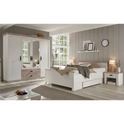 Wohnen Schlafzimmermöbel mit Bett 140x200 - Nedita (vierteilig)