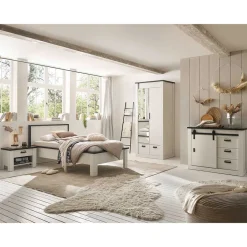 Wohnen Schlafzimmermöbel Set mit 90x200 Bett - Tramos (vierteilig)