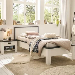 Wohnen Schlafzimmermöbel Set mit 90x200 Bett - Tramos (vierteilig)