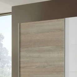 Schlafzimmerschrank Arno mit Weißglas^Wohnen Discount