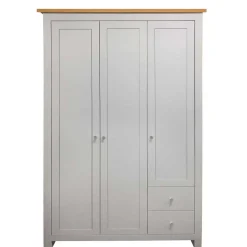 Schlafzimmerschrank in Grau & Eichefarben - Poliesti^Wohnen Discount