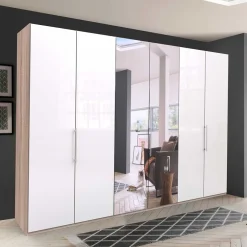 Wohnen Schlafzimmerschrank mit Spiegel Falttür mittig - Bosays V