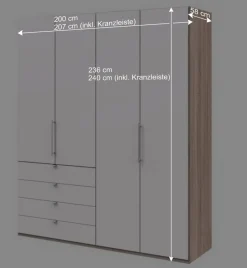 Wohnen Schlafzimmerschrank mit vier Schubladen Soft Close - Vaclyn