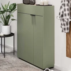 Schlanker Schuhschrank in Graugrün - Point^Wohnen