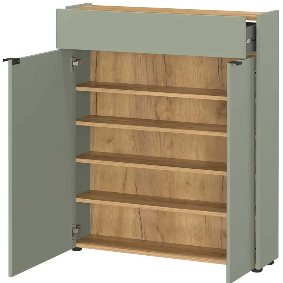 Schlanker Schuhschrank in Graugrün - Point^Wohnen