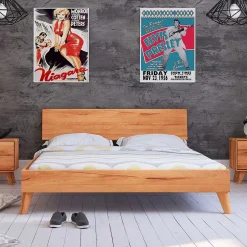 Schlichtes Holz Bett in Überlänge 220cm - Junola^Wohnen