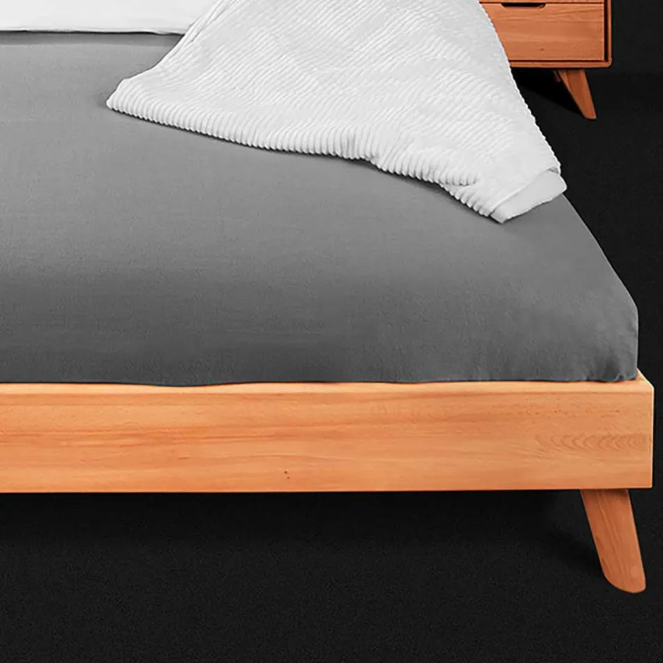 Schlichtes Holz Bett in Überlänge 220cm - Junola^Wohnen