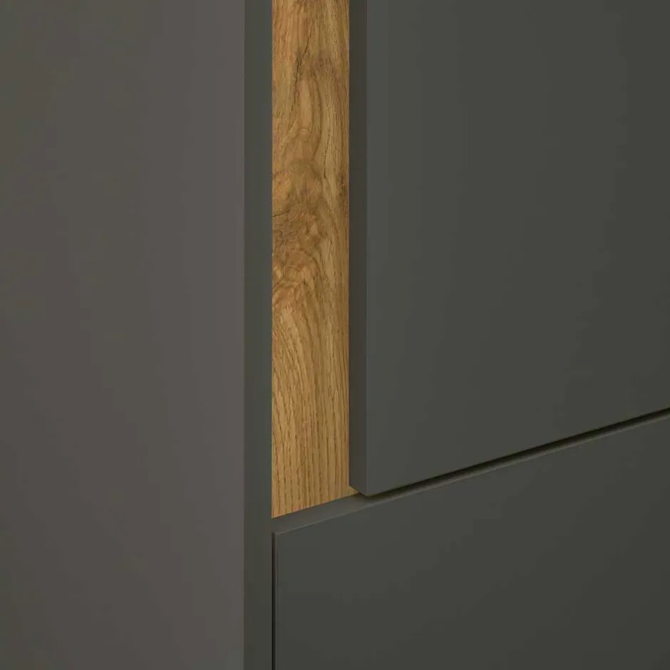 Wohnen Schlicht-moderne Wohnwand Möbel - Ahilav (vierteilig)