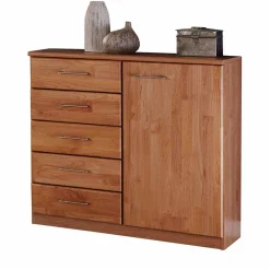 Wohnen Schmale Kombikommode Apolios in Erle teilmassiv