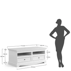 Schmales Landhaus TV Board mit 111 cm Breite - Manipur^Wohnen Best