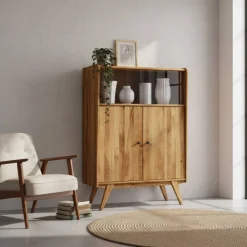 Schrank im Mid Century Stil aus Wildeiche Holz - Hardus^Wohnen New