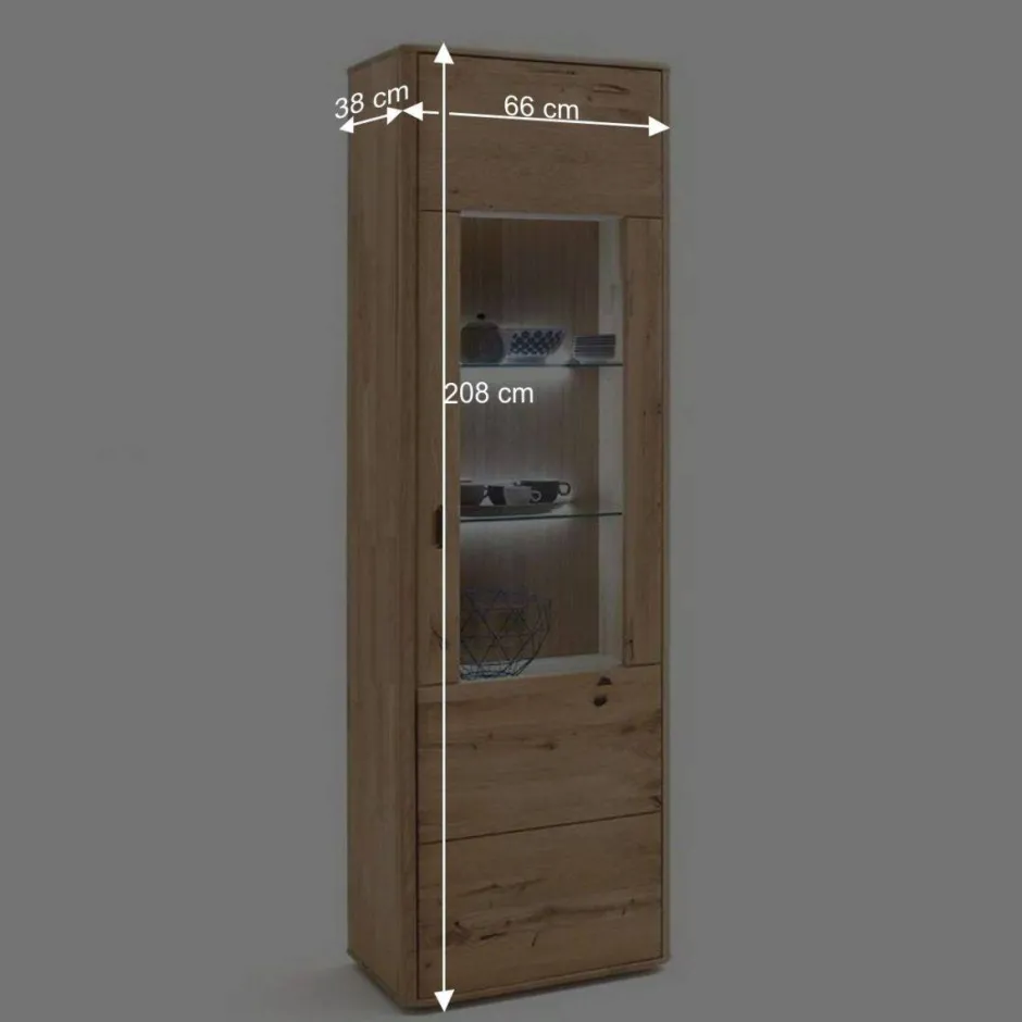 Schrank Vitrine aus Eiche Massivholz - Destal^Wohnen Discount
